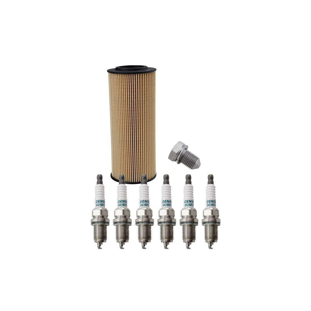 Wix Engine Oil Filter & Denso 6 Iridium Spark Plugs for Audi A4 Quattro (2005–2009)