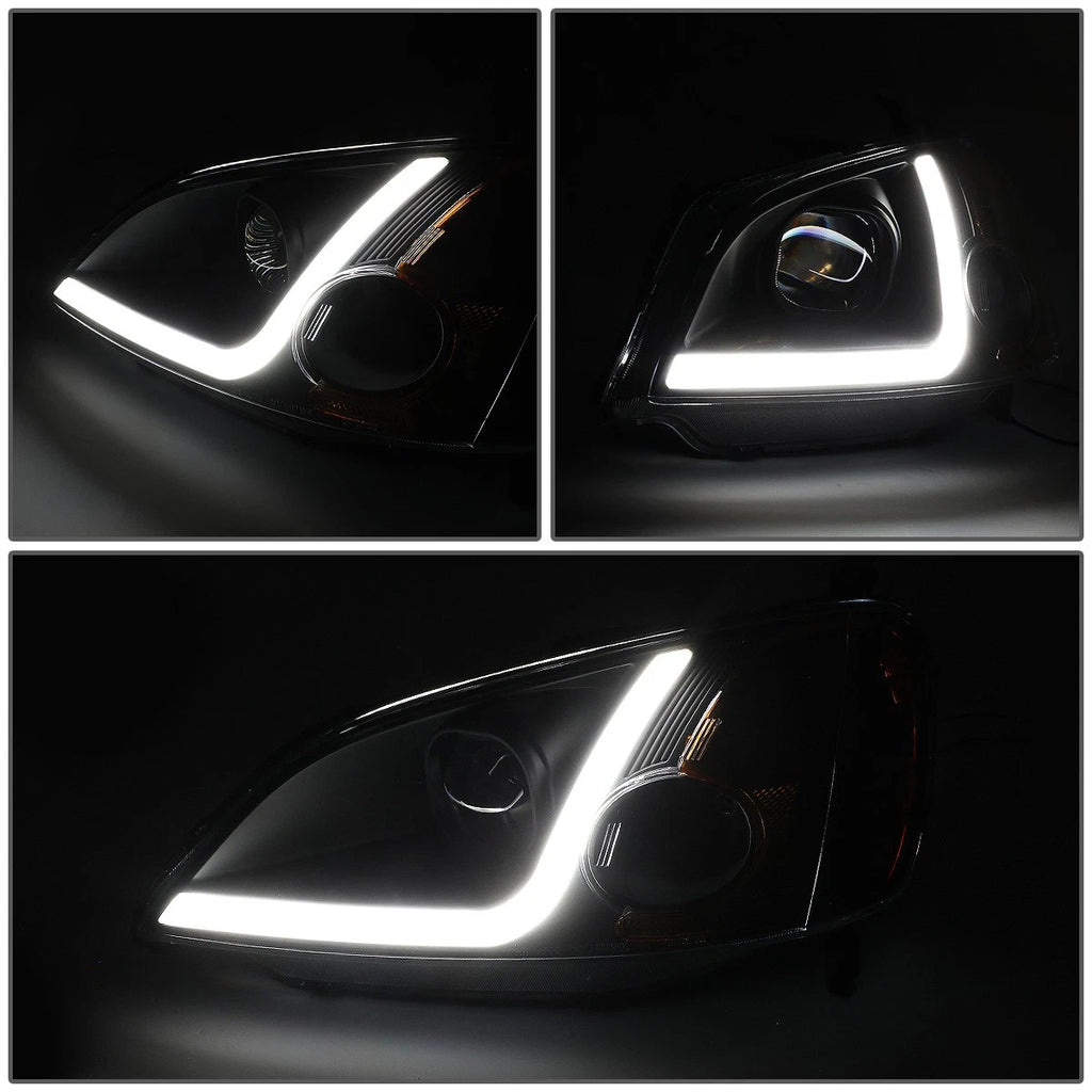 LED DRL Projector Headlight Lamps for Honda Civic Coupe/Sedan (2001–2003)