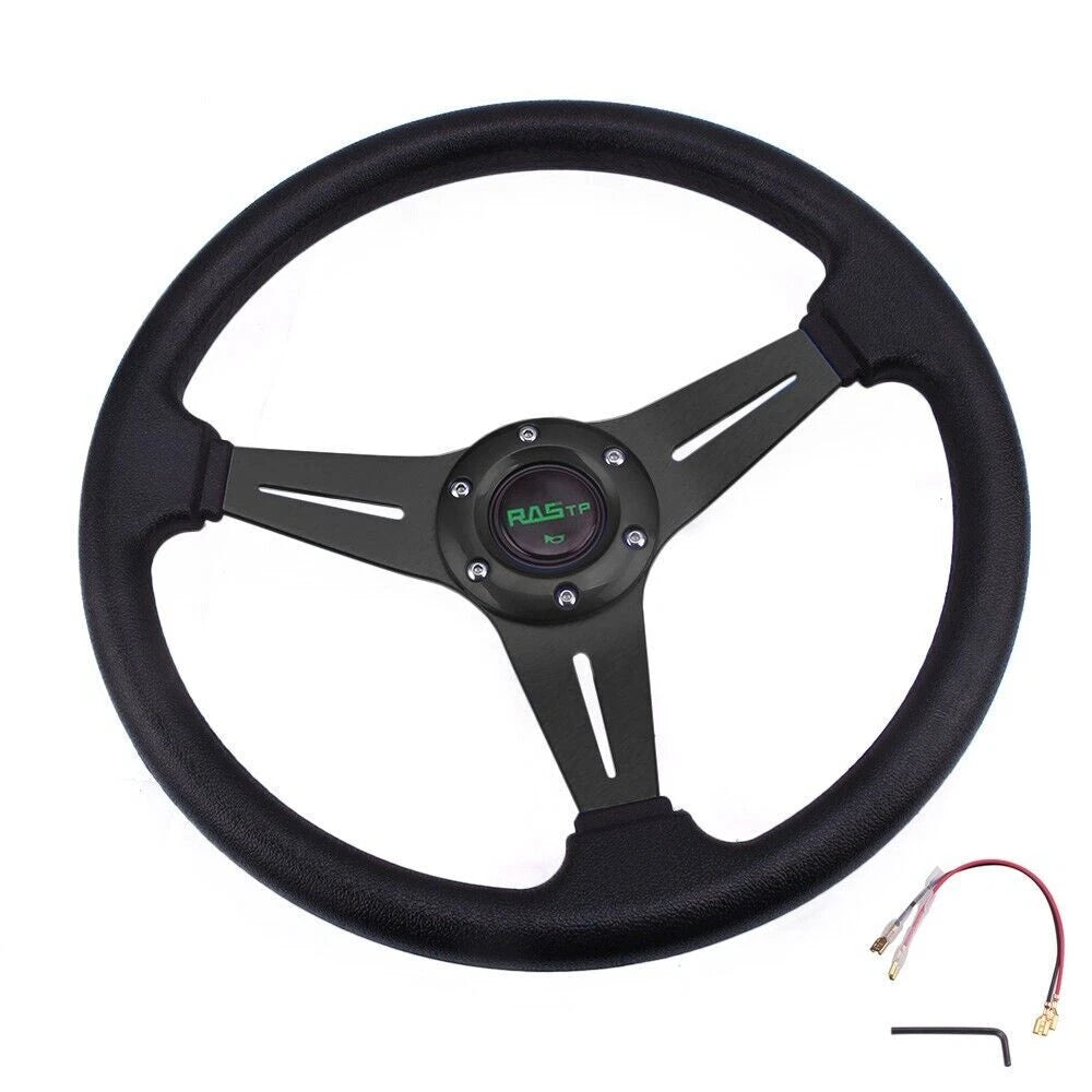 Steering Wheel for Honda Civic (1996–2000) - Black with Quick Release & Hub Adapter