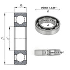 6210 Deep Groove Ball Bearing for Scooter Skateboard Wheel (50x90x20mm)
