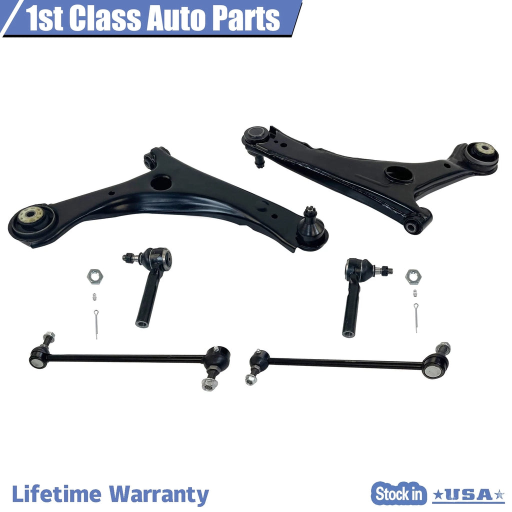 Set of 6 Front Control Arms Sway Bar Tie Rod Kit for Dodge Grand Caravan (2008–2019)