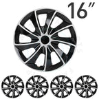 Set of 4 Black Universal Hub Caps for R16 Tire & Steel Rim