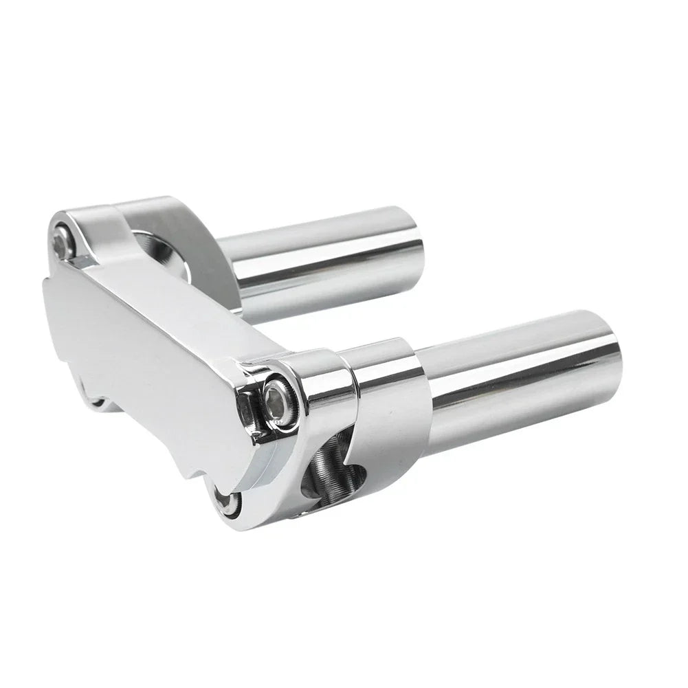 Chrome 4" Risers 1" Handlebar Clamp for Harley Fat Boy, Low Rider, Softail