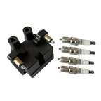 Set of 4 Platinum Spark Plugs & Ignition Coil for Subaru Forester Impreza (2009–2011)