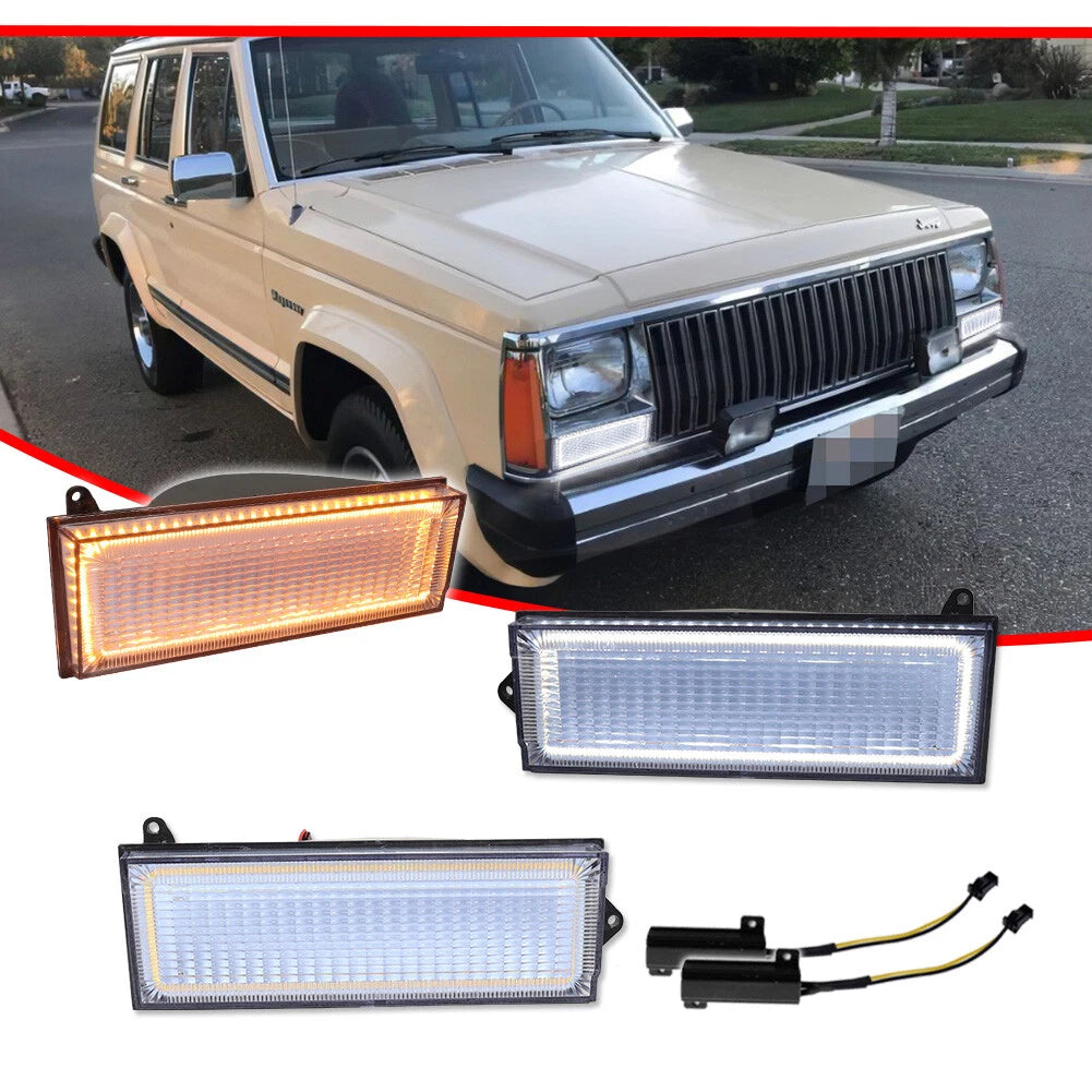 Clear LED Front Bumper Signal Light for Jeep Cherokee, Comanche (1984–1996)