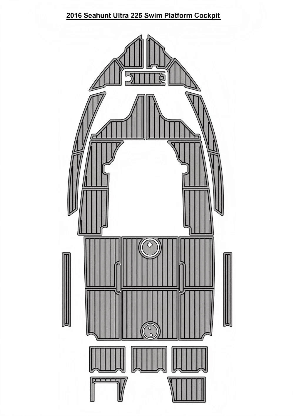 EVA Pads for Sea Hunt Ultra 225 (2016) - Swim Platform Cockpit Flooring
