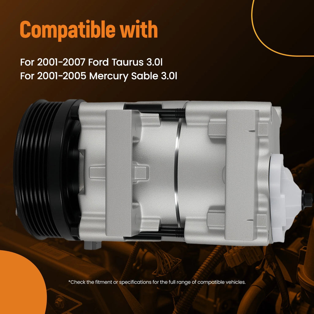 A/C Compressor w/Clutch for Ford Taurus Mercury Sable (2001–2007) 4F1Z19V703AA