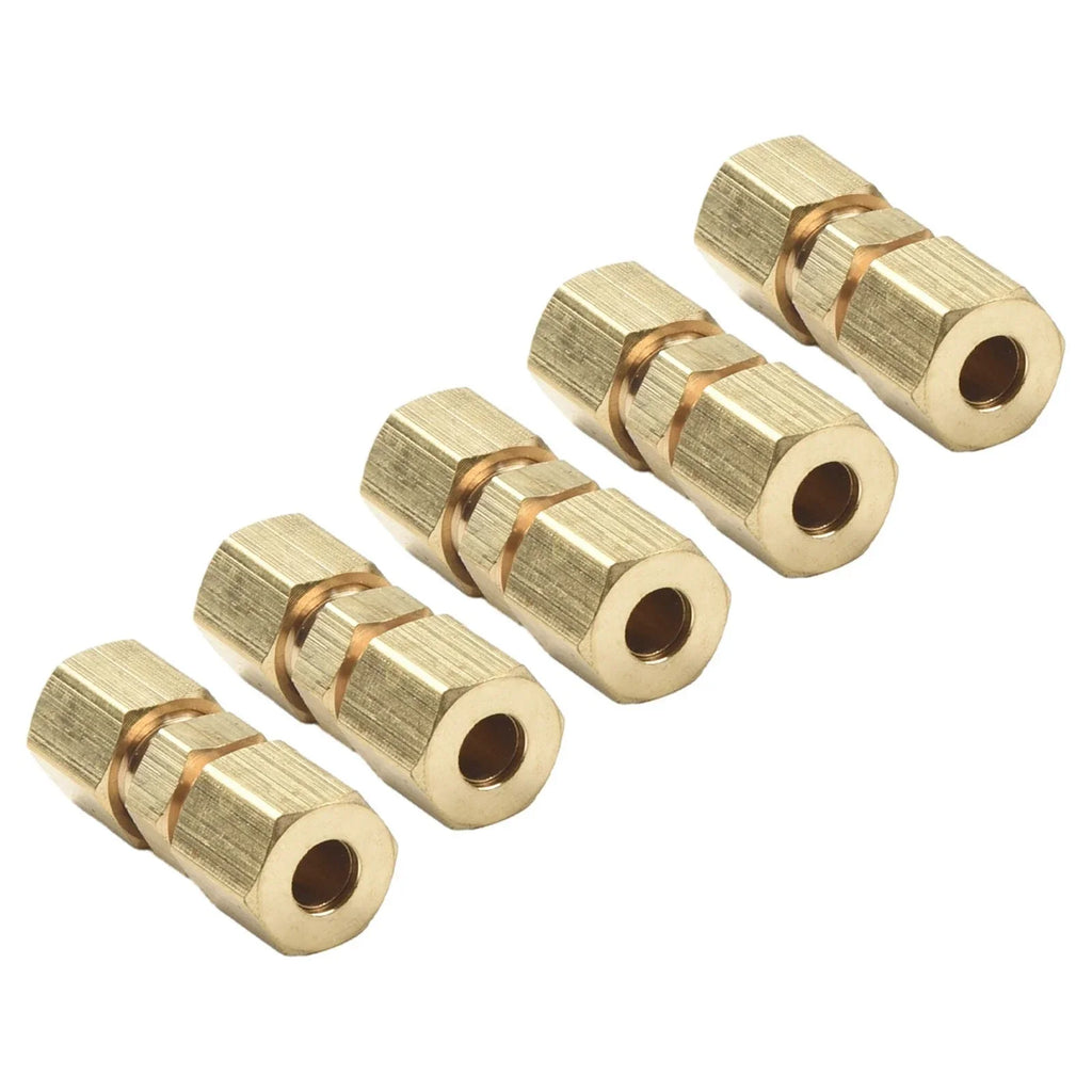 5-Pack / 3/16 OD / Brass Compression Fittings Connector for Brake Line-Unions