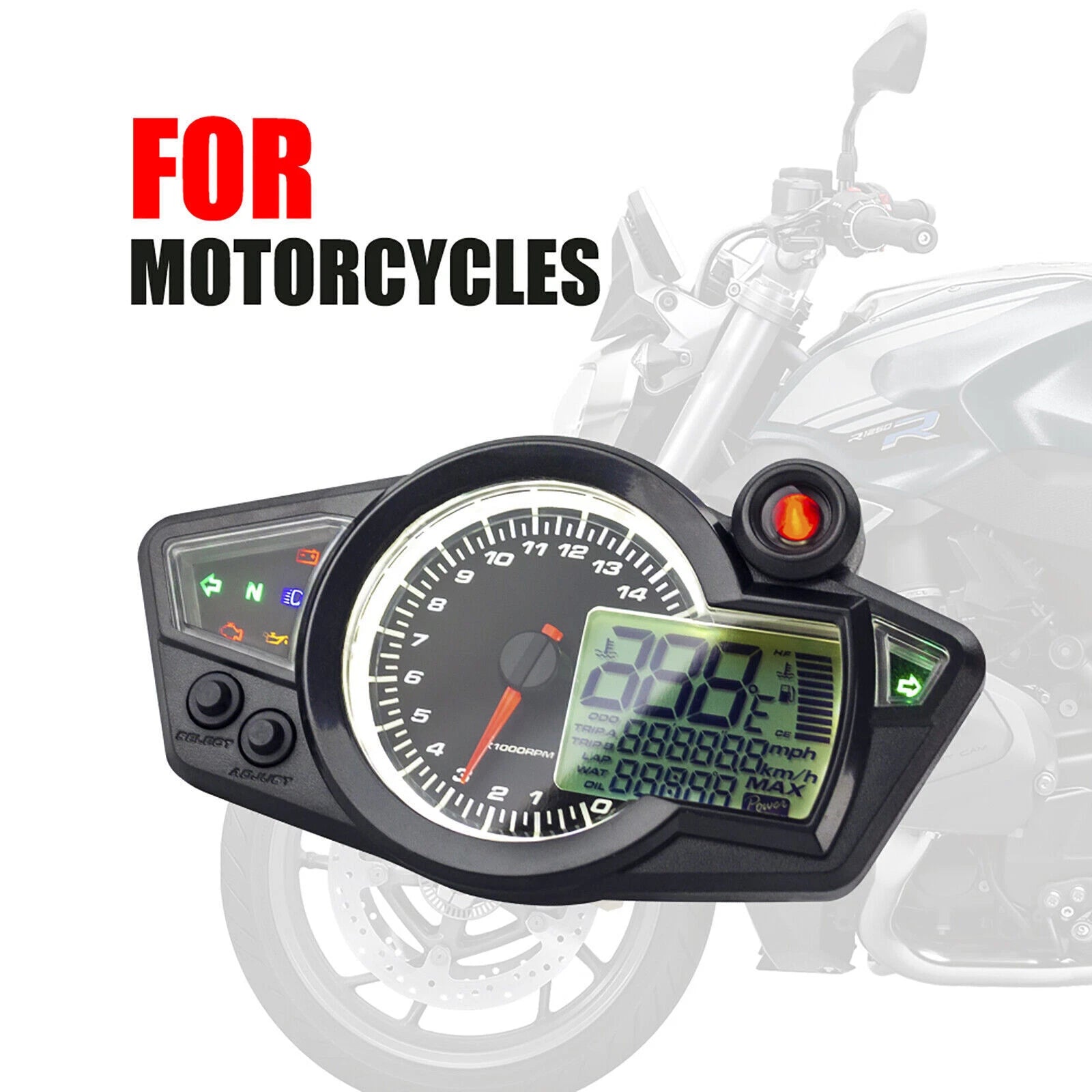 Digital Speedometer T9 for Universal Motorcycle (Universal Fit)