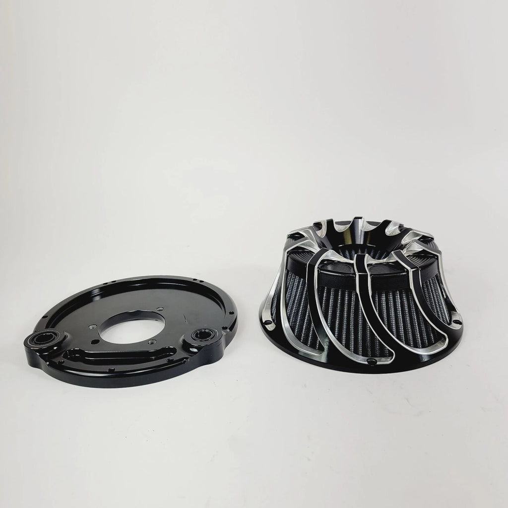 Spin Cut Air Cleaner Intake Filter for Harley Sportster XL 883 1200 (2004–2022) Black