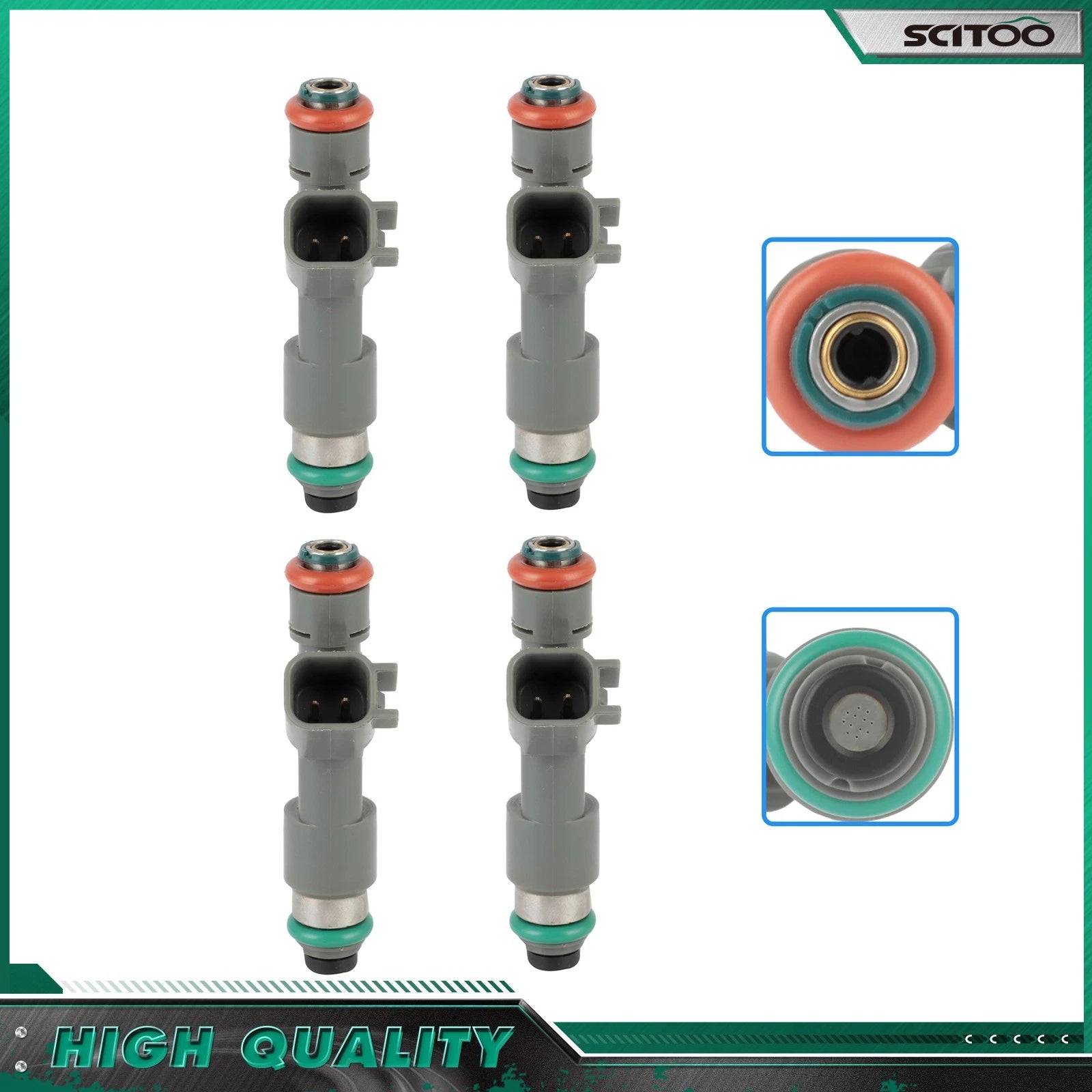 Set of 4 Fuel Injectors for Chevrolet HHR (2009–2011), Malibu (2010–2012), Pontiac G6 (2010) 2.4L