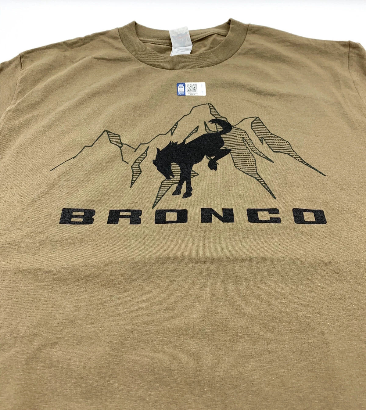 Modern Ford Bronco T-Shirt Tan with Black Emblem for 2021–2025