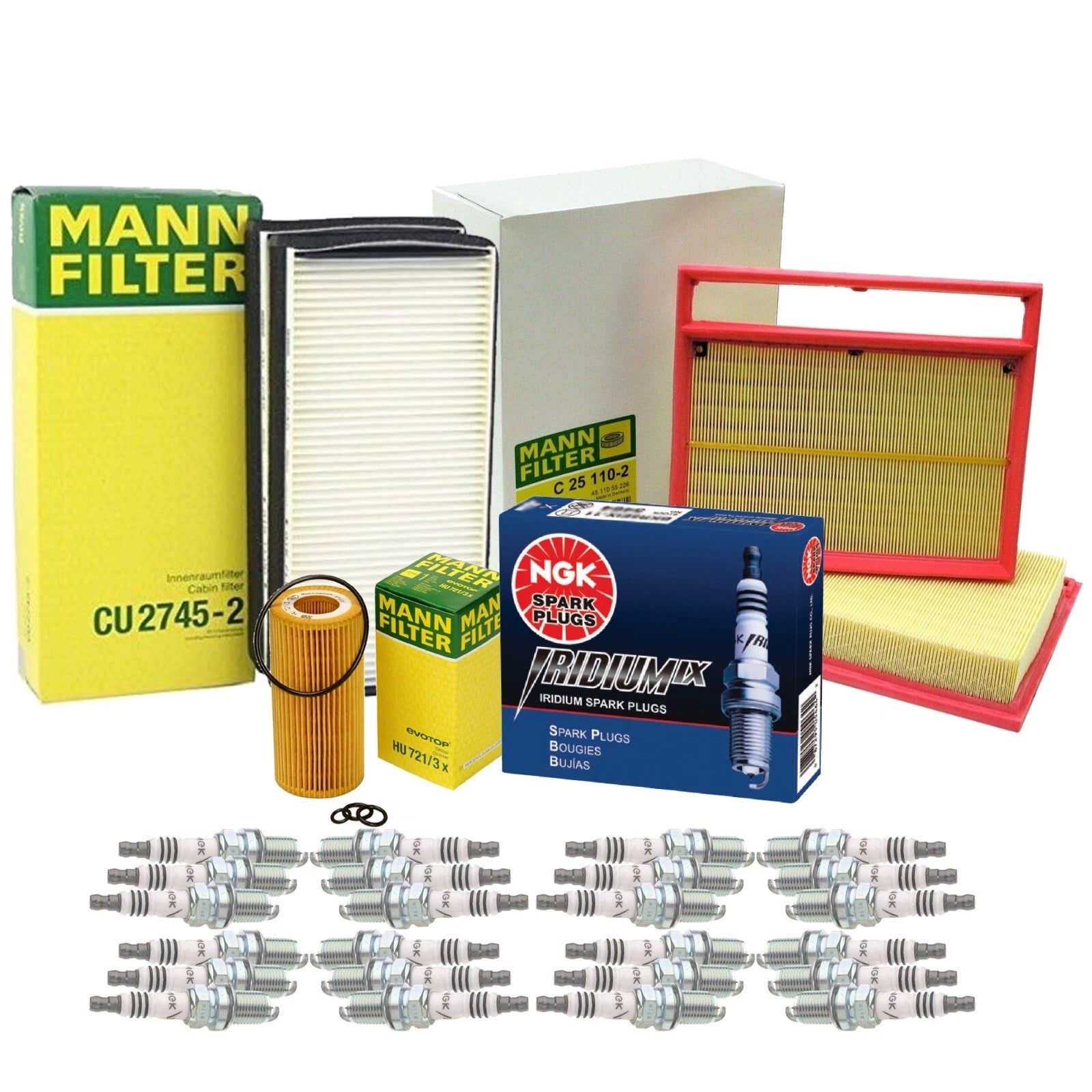 Mann Cabin Air Filter & NGK Spark Plugs Tune Up Kit for Mercedes C215 (2003–2006)