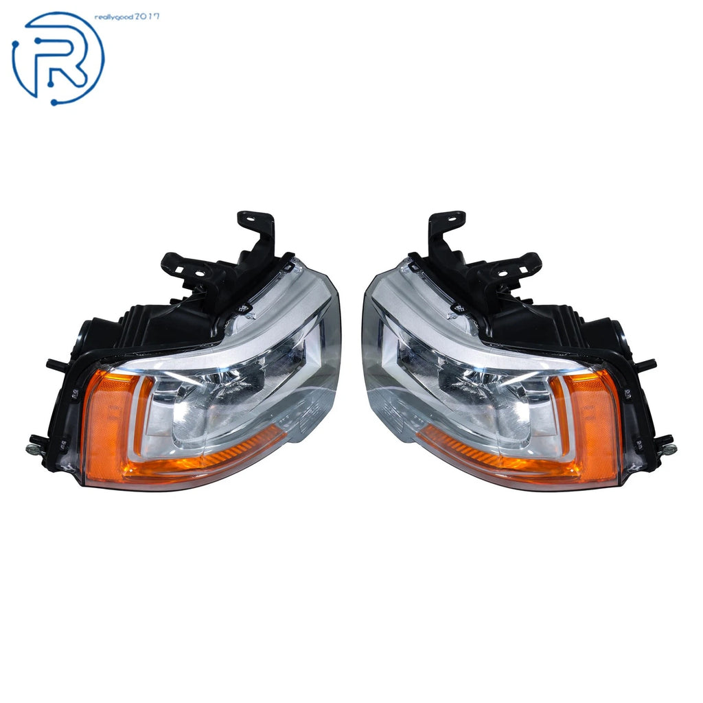 Set of 2 Halogen Chrome Headlights for Ford Expedition (2015–2017)