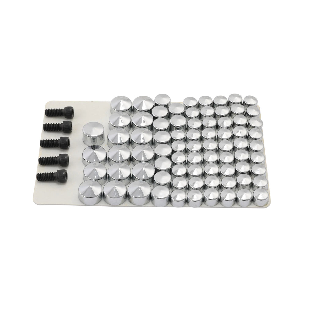 75Pcs Bolt Topper Caps for Harley Electra Glide, Road King (2007–2013) Chrome