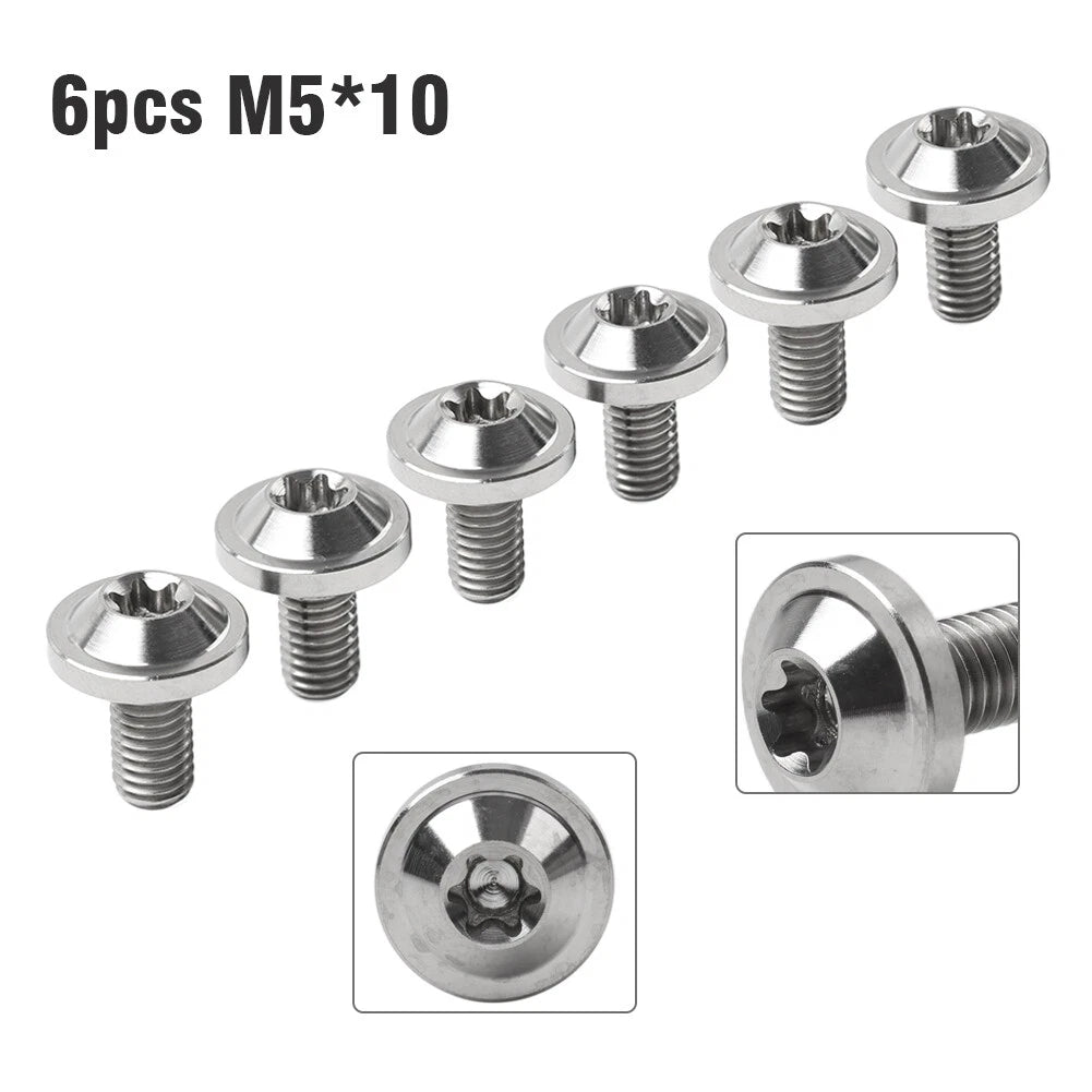 6X M5x10mm Titanium Bolts Truss Torx Screws for Motorcycle/Bike