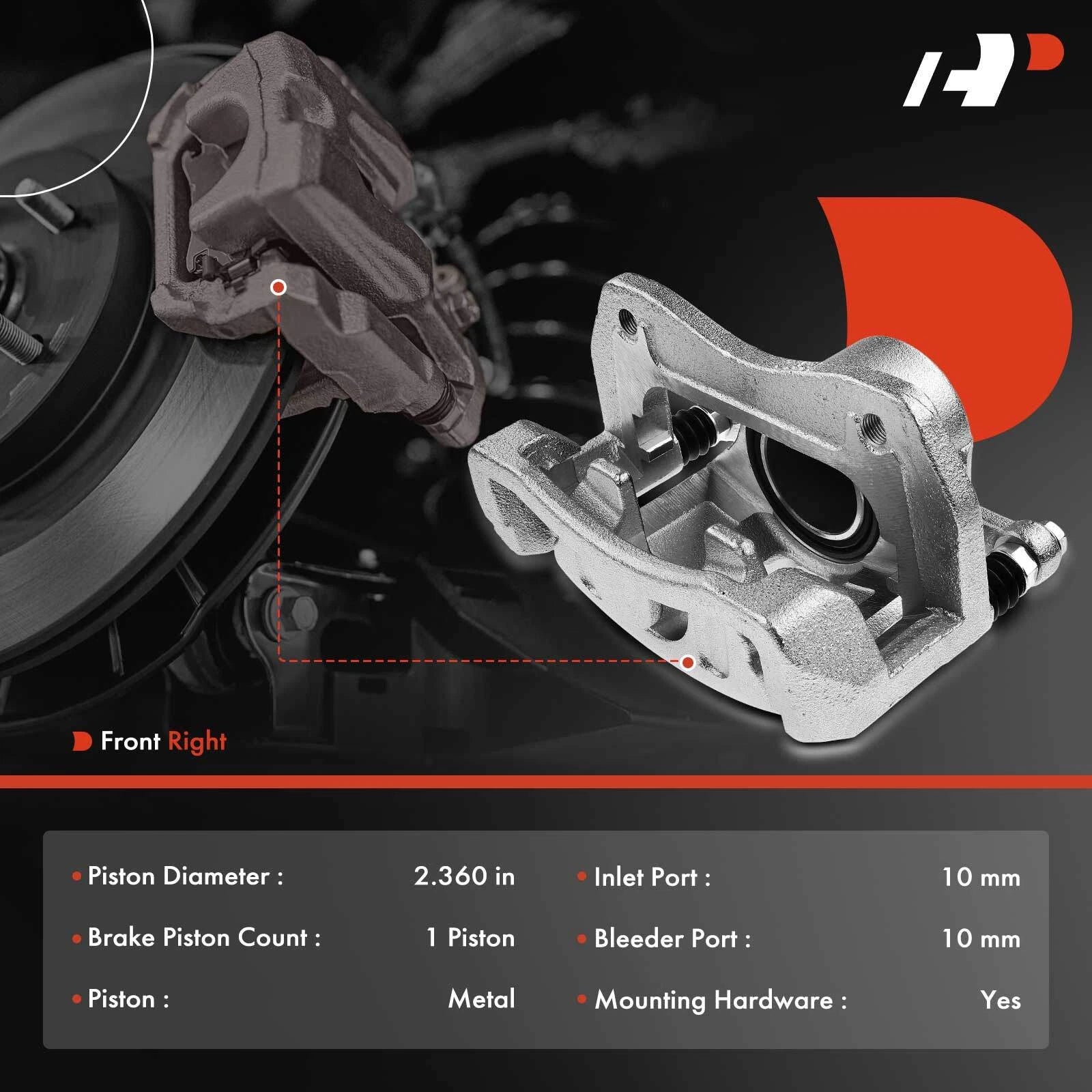 Front Right Brake Caliper with Bracket for Kia Sportage (2017-2020)