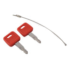 2X Ignition Key w/Key Ring for John Deere Excavator (AT194969, AT147803, H800)