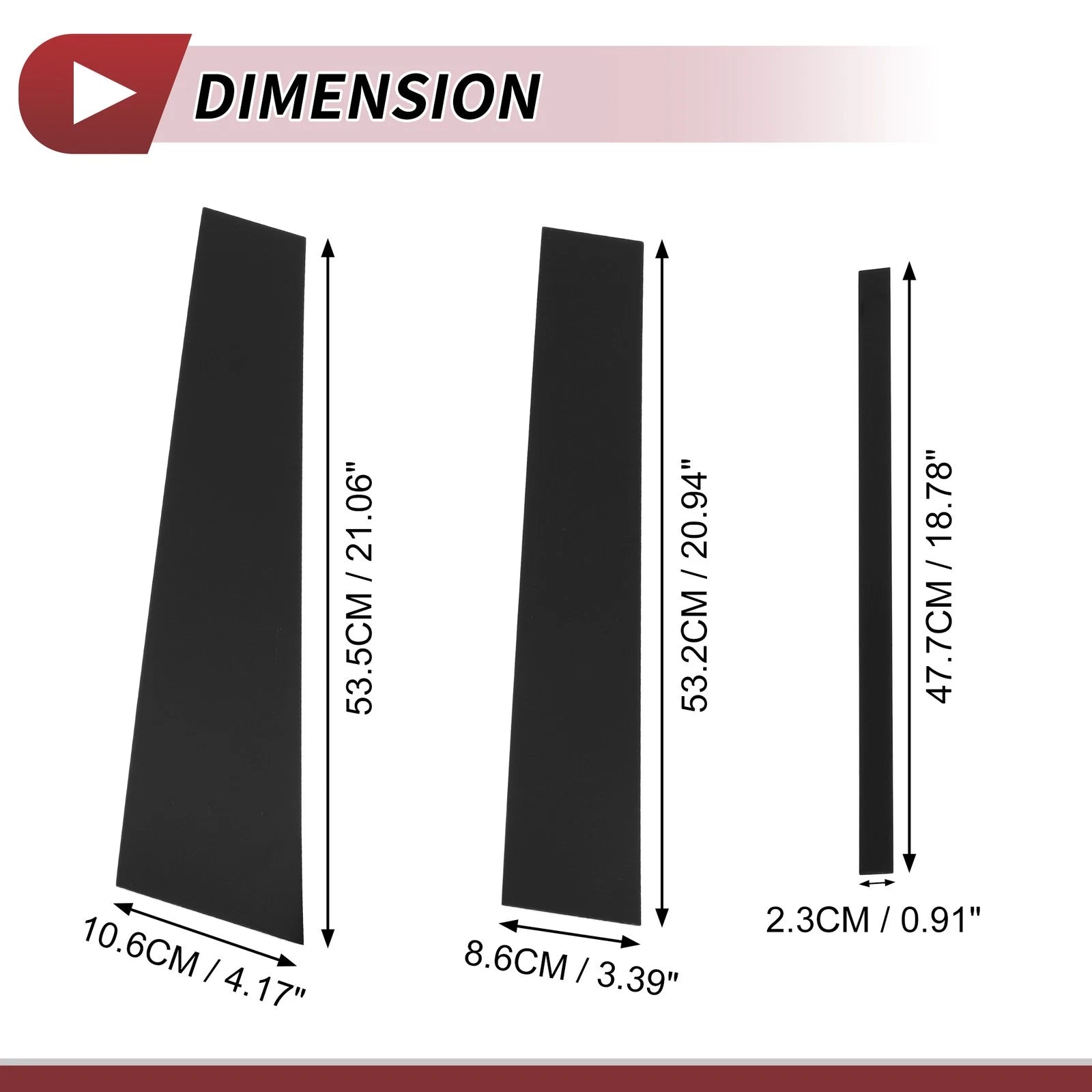 Set of 6 Door Pillar Window Trim for Nissan Titan (2017–2020) Black