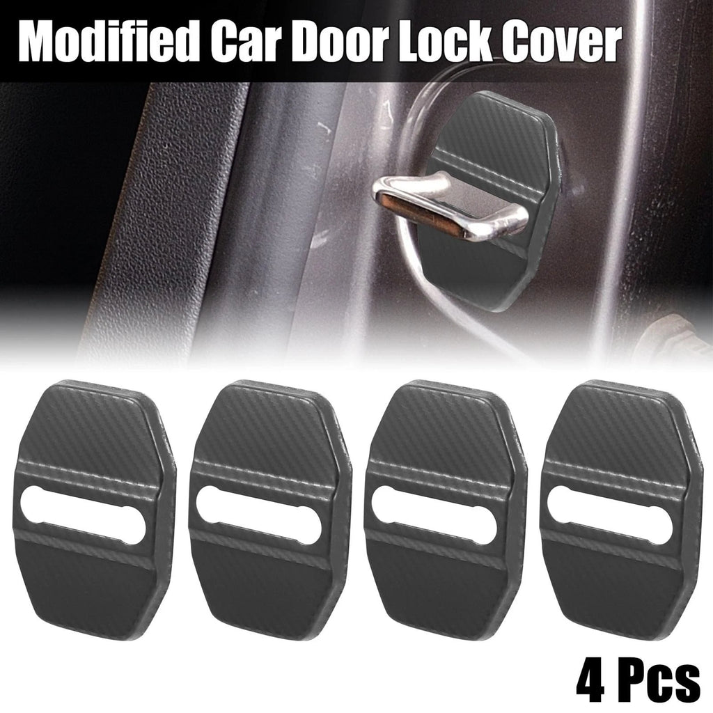 Set of 4 Car Door Lock Latches Cover Protector for Dodge Charger (2016–2021) Black & Gray