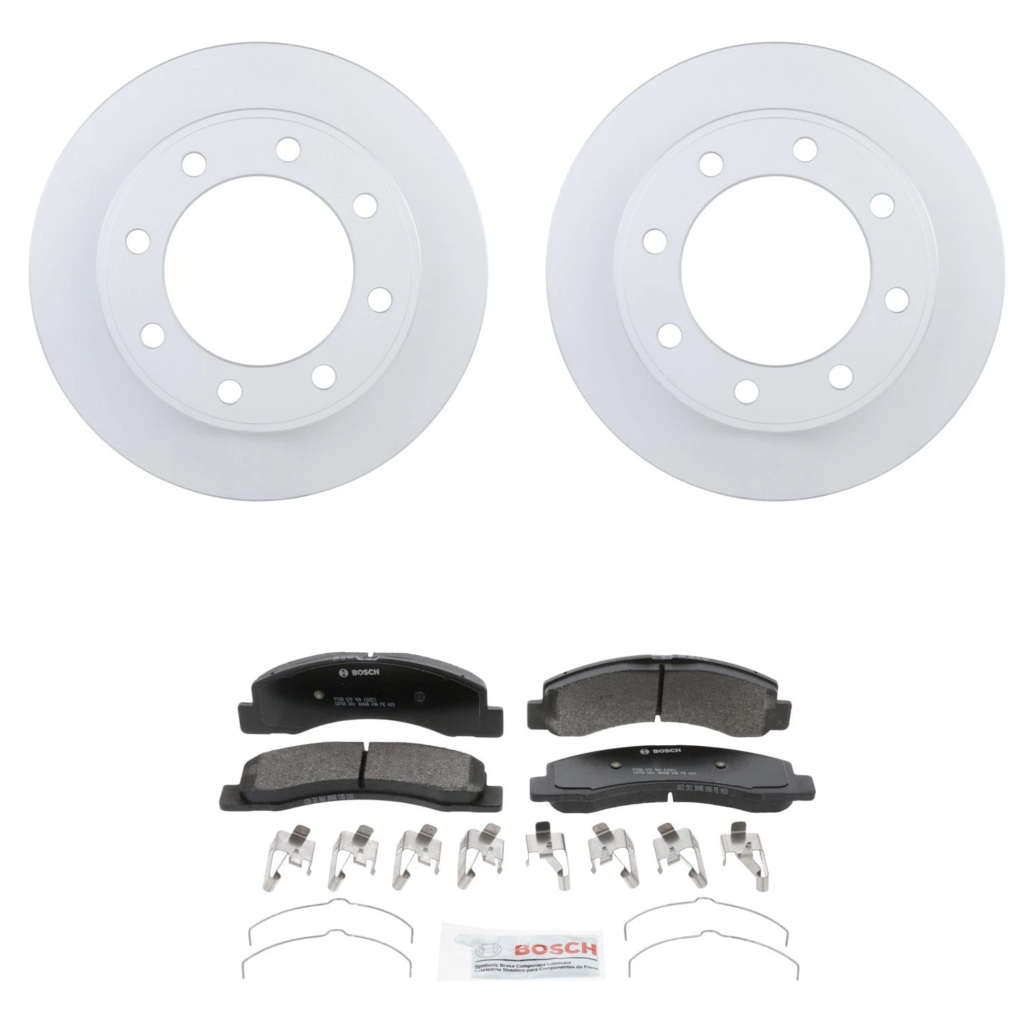 Bosch Quietcast Front Rotors & Disc Brake Pad Kit for F-250 Super Duty