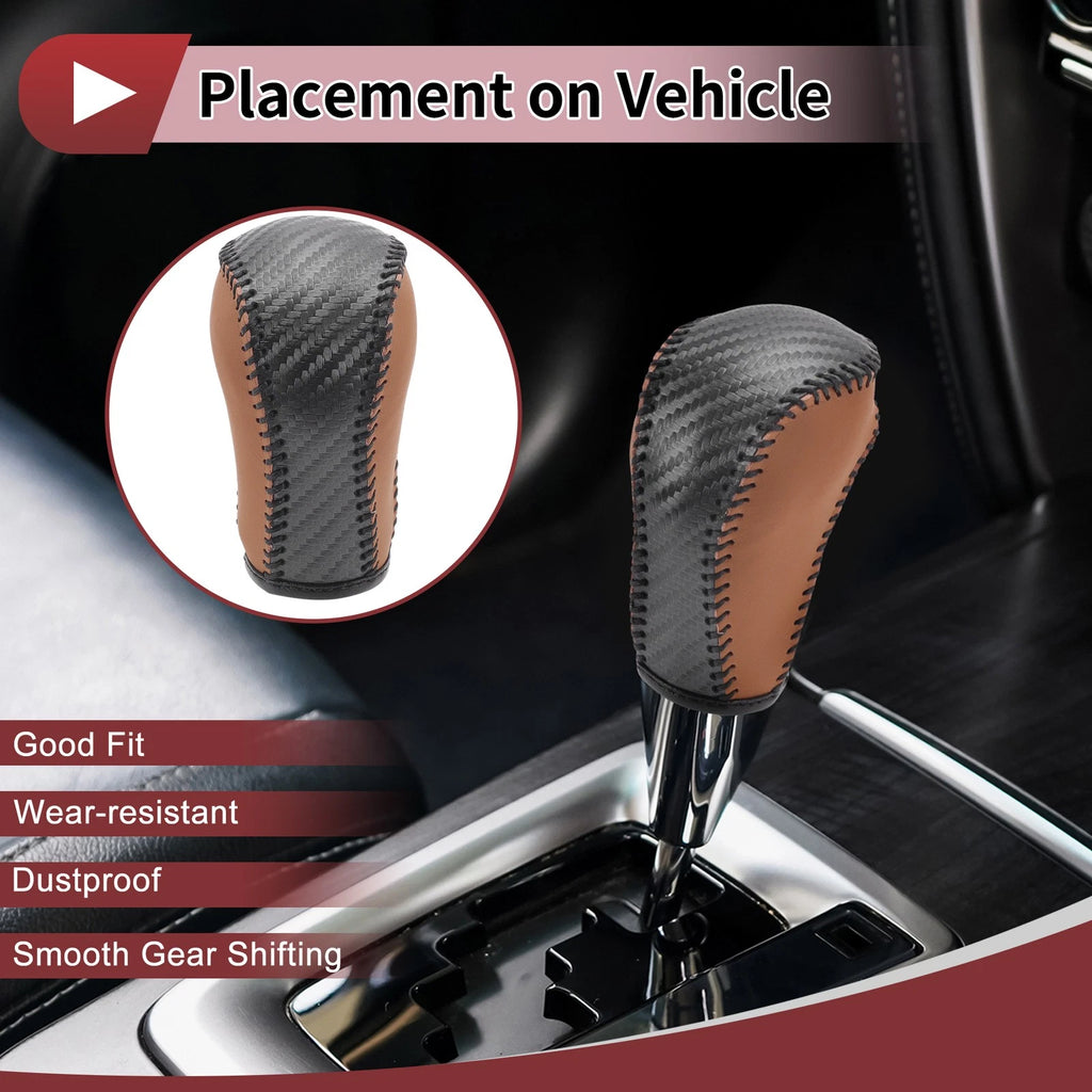 Gear Shift Knob Cover for Mazda CX-5 (2012–2023) Brown Faux Leather