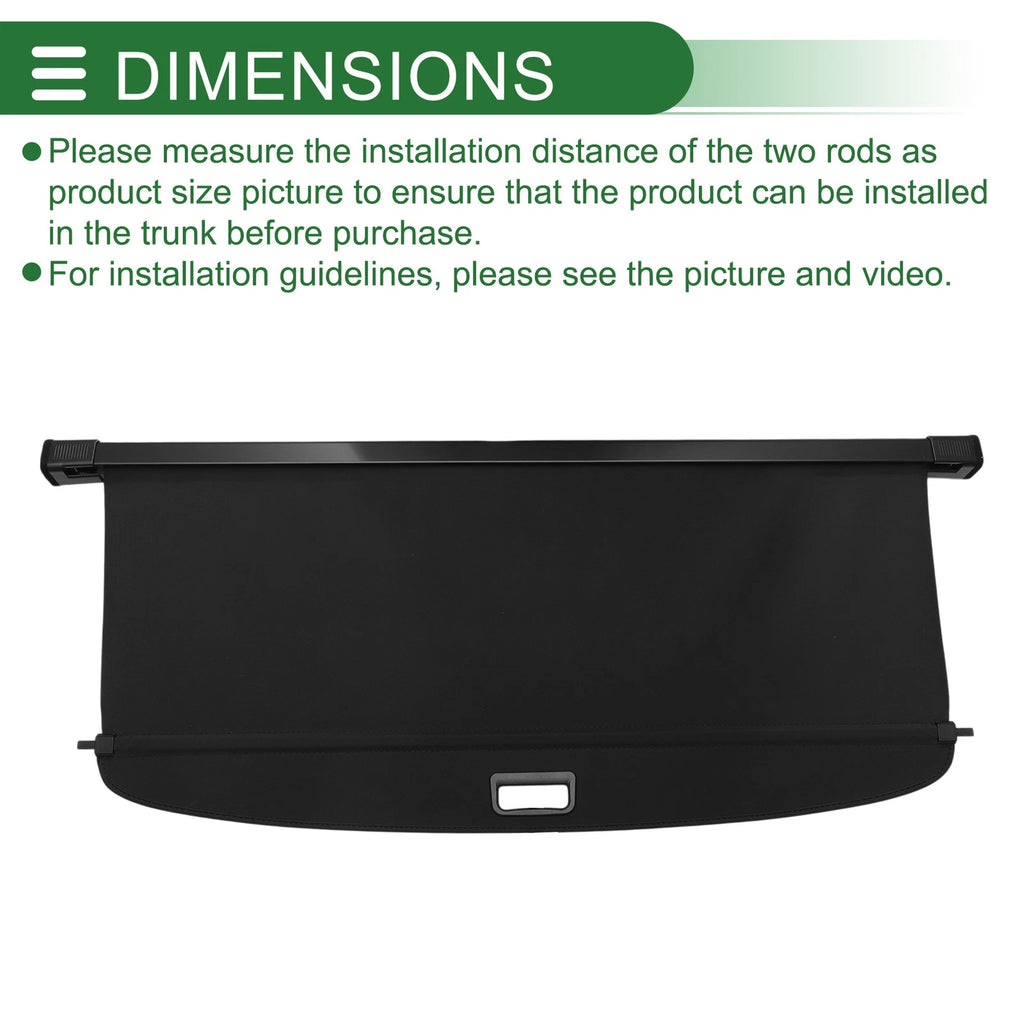 Retractable Cargo Cover for Volkswagen Touran (2015–2021) Gloss Black