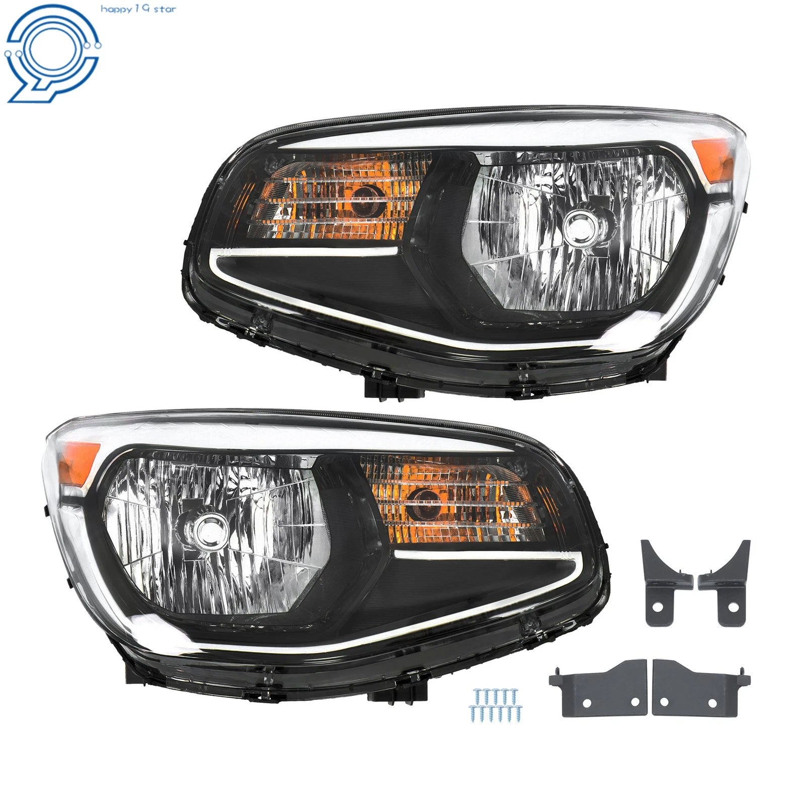 Set of 2 Halogen Headlights for Kia Soul (2014–2019) Chrome