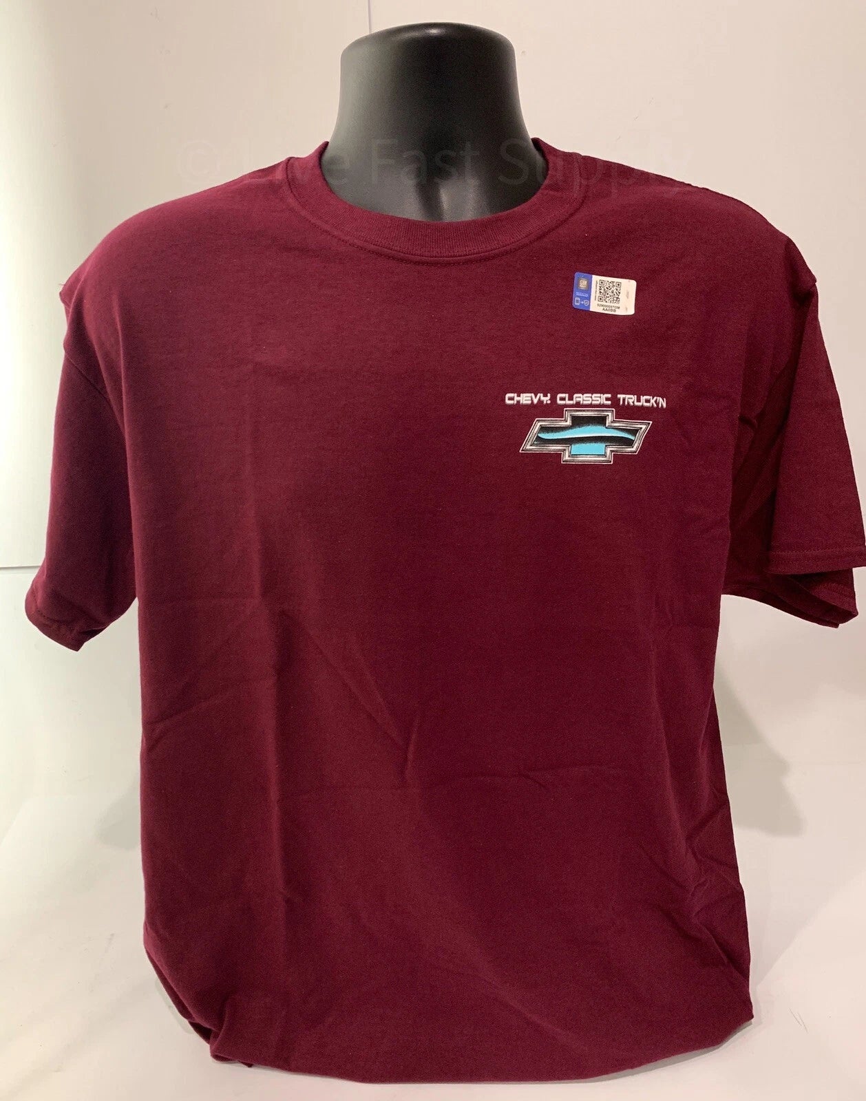 Licensed 1967–1972 Chevy C10 Pickup Maroon T Shirt w Trucks Front Print