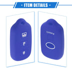 2X Remote Key Fob Case for Toyota 4Runner, Sequoia (4 Button, Silicone, Blue)