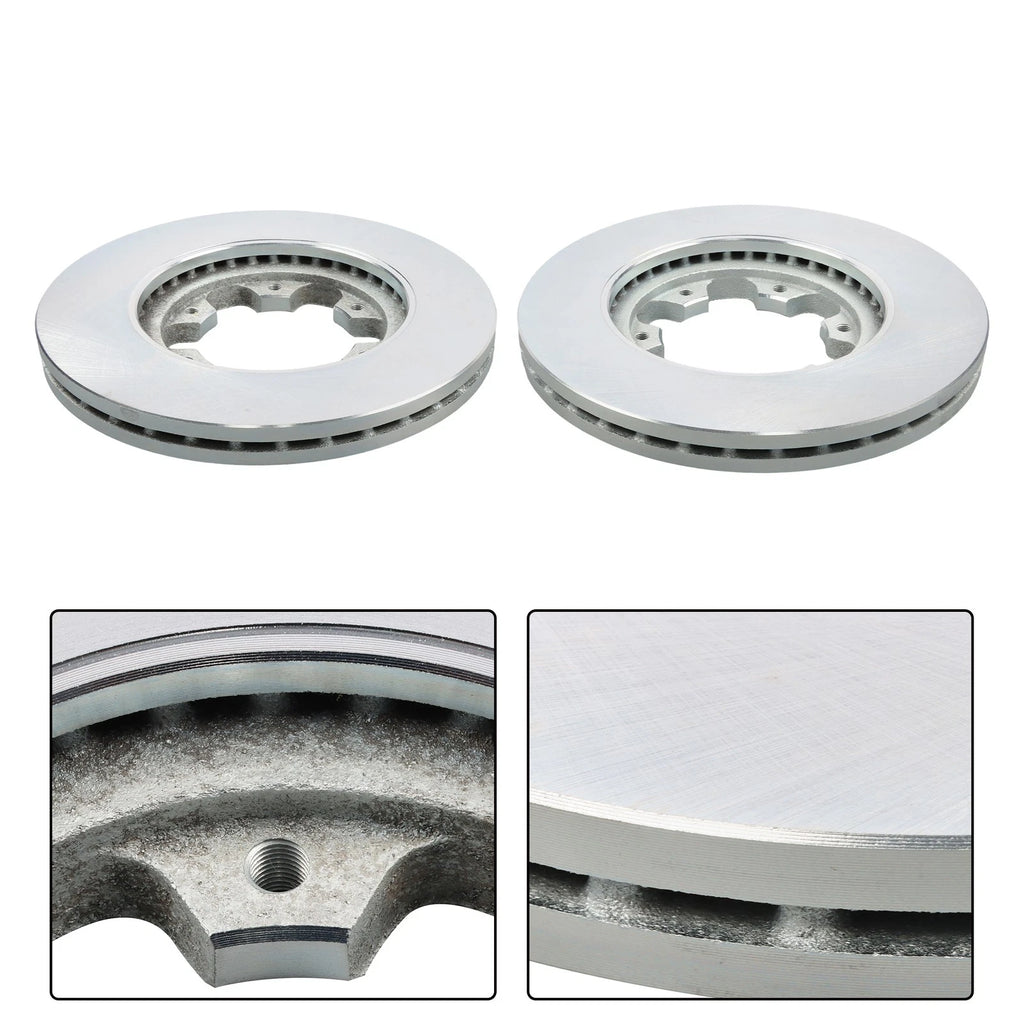 Front Disc Brake Rotors + Ceramic Brake Pads for Nissan D21 (1986–1994)