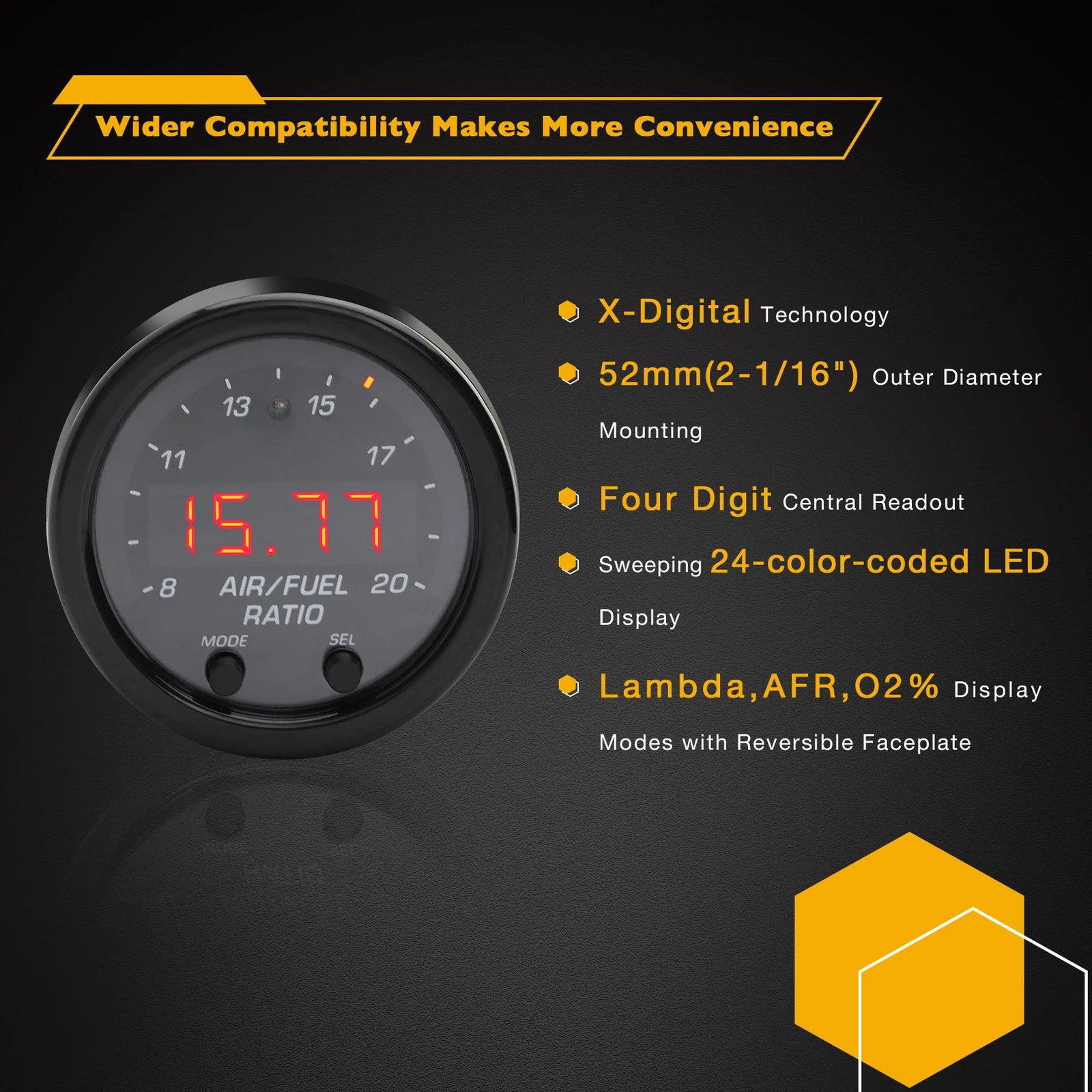 Wideband Air Fuel Ratio Gauge Kit for Universal (X-series)