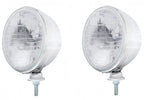 Head Light Buckets with Sealed Beam Bulb for Hot Rods (Chrome) (7 Inch)
