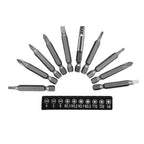 10 Piece Hex Power Screwdriver Bits Set with Tool Holder and Extension Rod