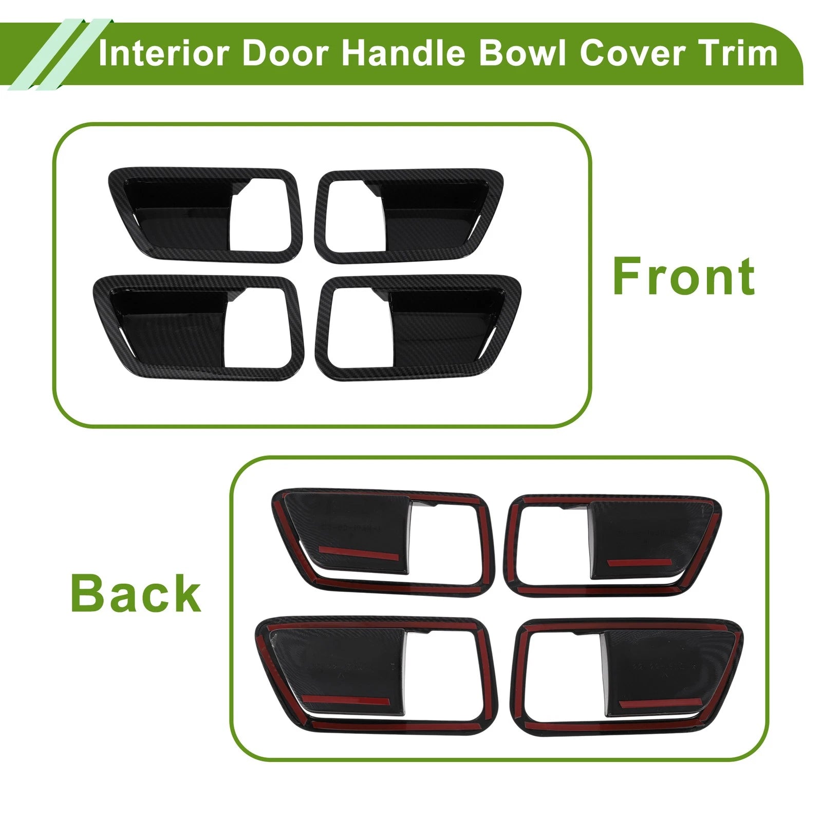 Set of 4 Interior Door Handle Bowl Cover Trim for Toyota Tundra (2022–2024)