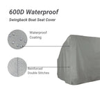 Waterproof Swing Back Seat Cover for Boat Pontoon (20"D x 36"W x 36"H)