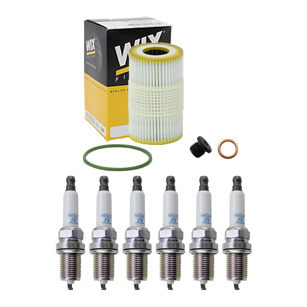Wix Oil Filter & NGK 6 Laser Platinum Spark Plugs for Audi A6 A7 A8 Q7