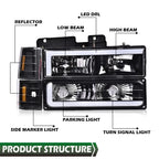 LED DRL Headlights & Corner Lamps for Chevy GMC C/K Suburban (1994–2000)
