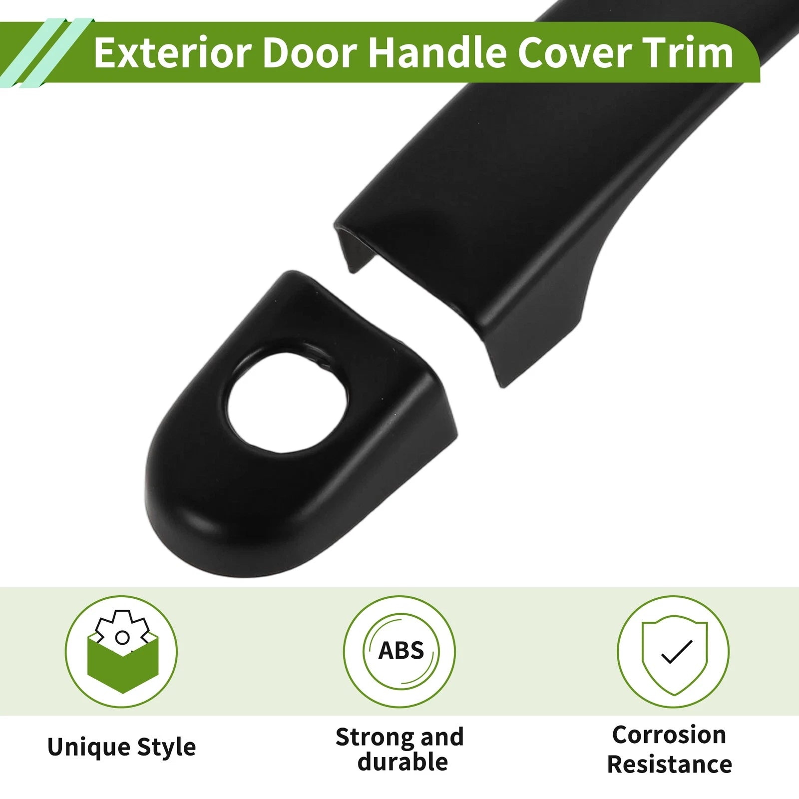 Set of 8 Exterior Door Handle Cover Trim for Volkswagen Transporter (T5) Matte Black