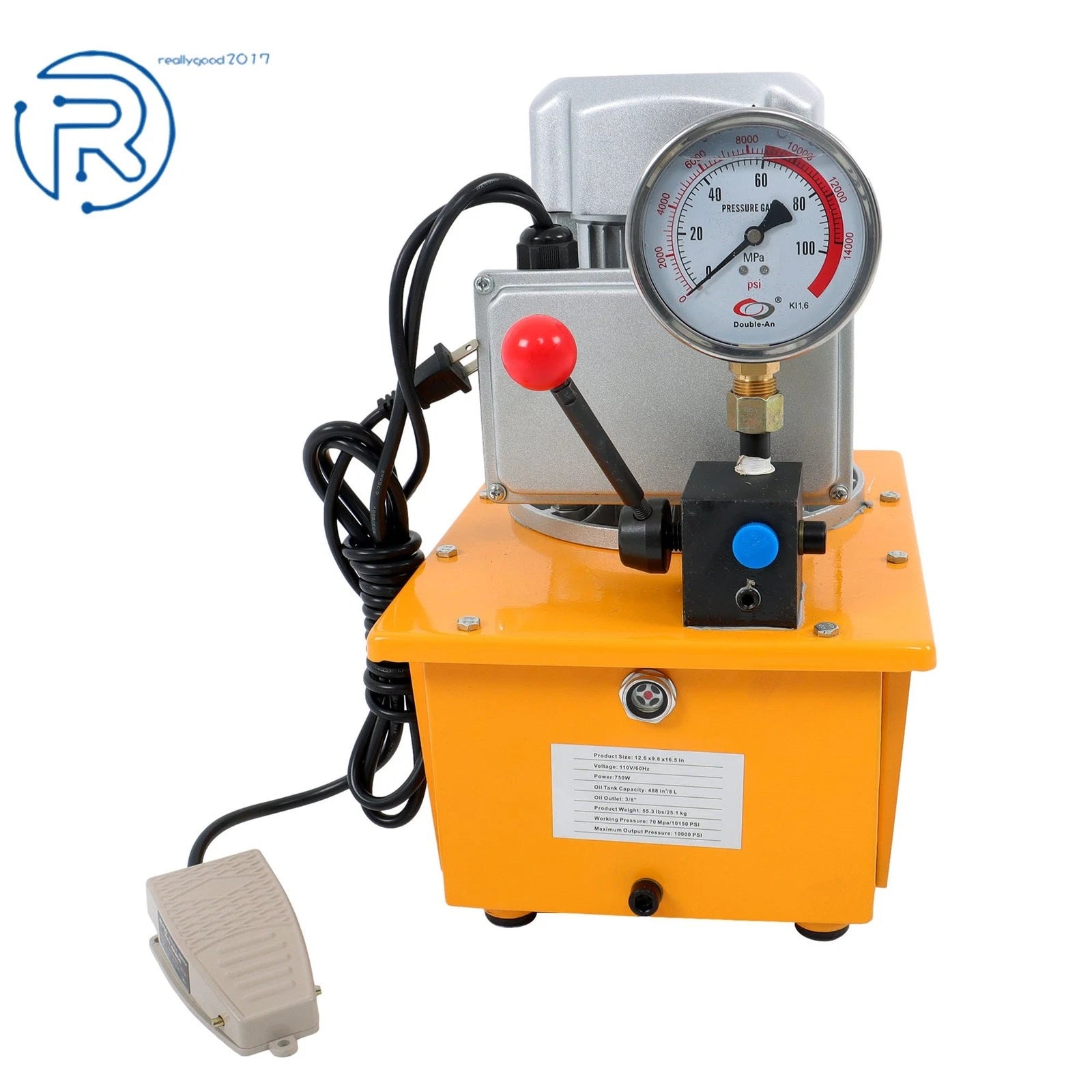 Electric Hydraulic Pump for (10000 PSI, 750W, 8L)