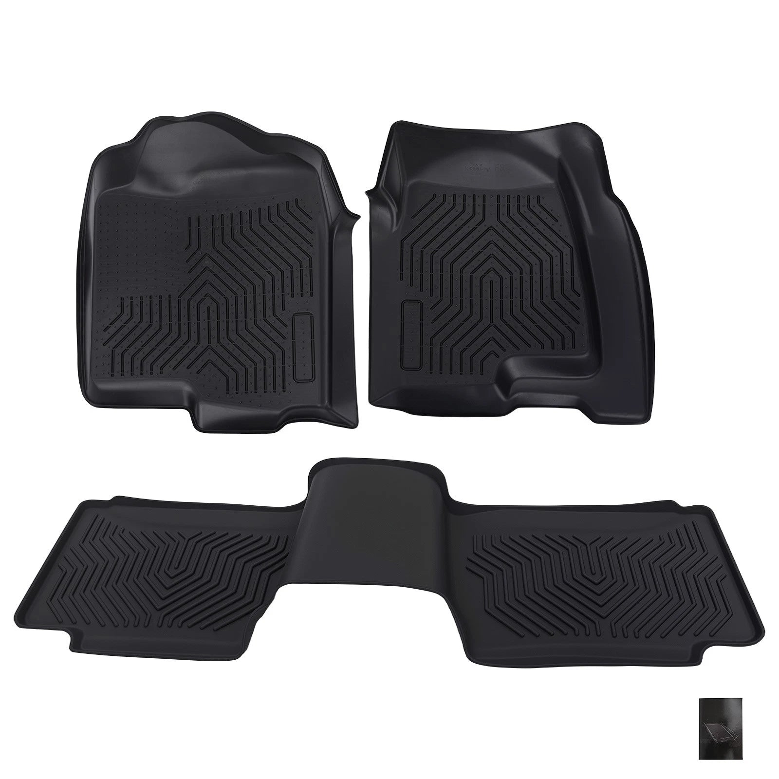 All Weather Floor Mat for Chevy Silverado 1500 2500 (1999–2006) Black Anti-Slip