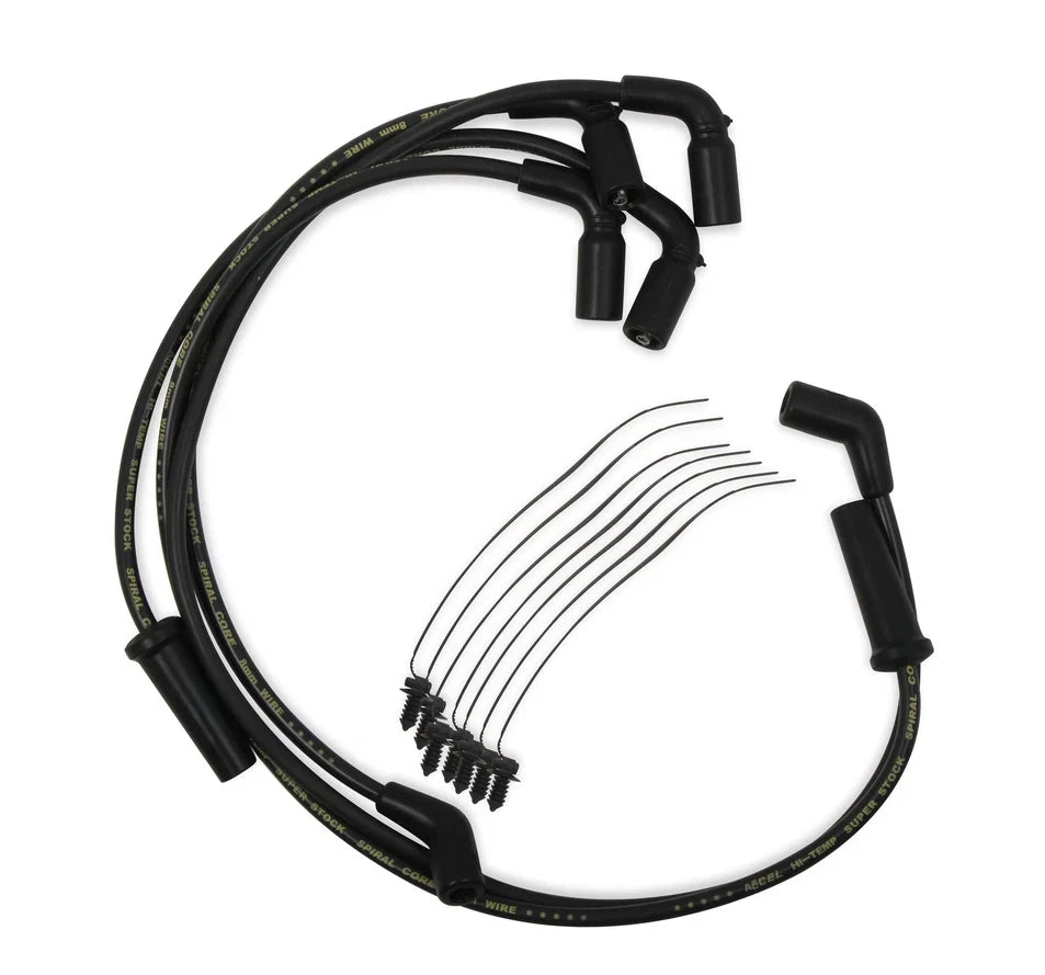 Set of 8mm Black Spark Plug Wires for Harley Touring (2017–2024) - ACCEL 171116-K