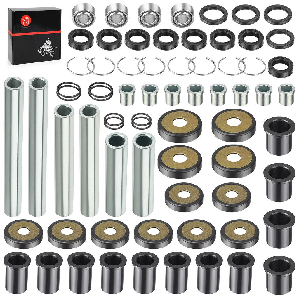 Set of 2 Rear Upper Lower A-arm Bushing Shaft Kit for Honda Rincon TRX650 TRX680