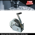 Manual Crank Winch for Boat (1500 lbs, 5.0mm x 10m Rope)