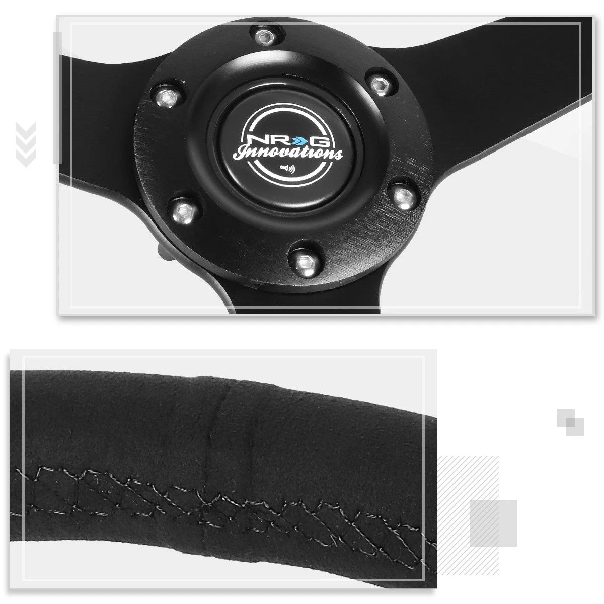 RST-037MB-SA 350mm 1" Deep Dish Racing Steering Wheel for NRG Innovations