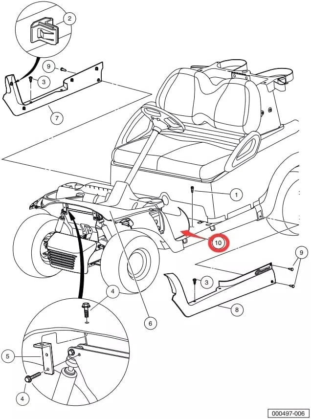 Floor Mat for Club Car Precedent, Tempo & Onward (#103926401, #102504802)