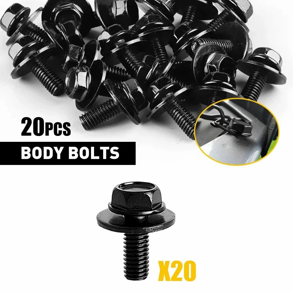 20x Body Bolts Screws Fastener M6-1.0x16mm for Universal Applications