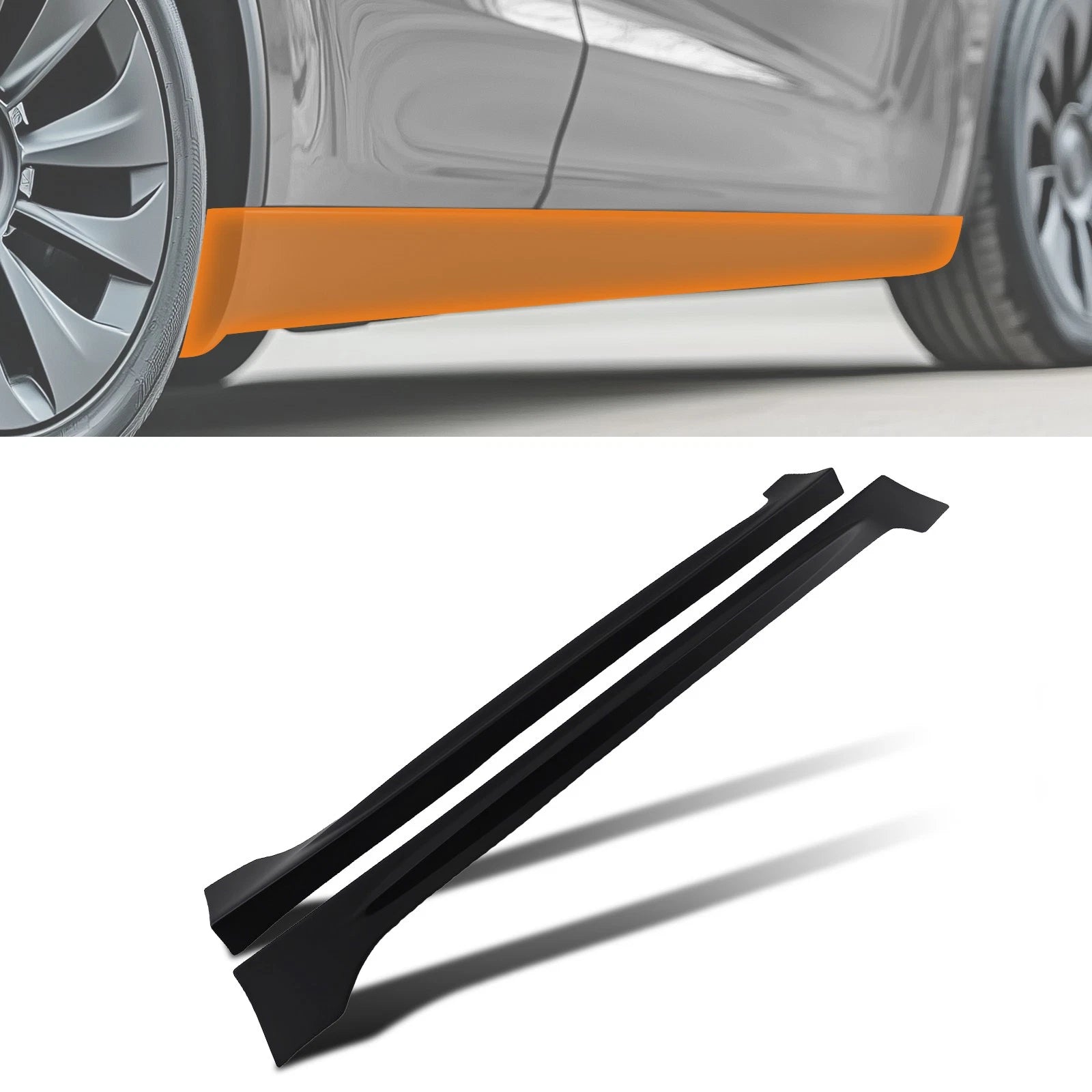 Body Panel Kit Extension for Honda Civic 4Dr (2006–2011) Black Side Skirt