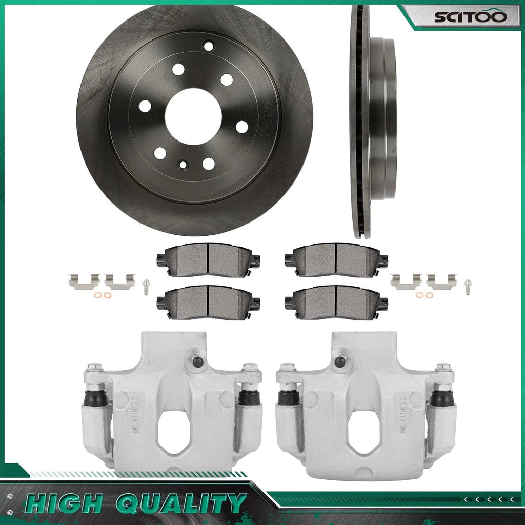 Rear Brake Calipers Rotors Ceramic Pads for Buick Enclave (2008–2017)