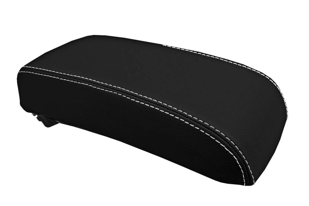 Leather Console Lid Armrest Cover for Dodge Journey (2009–2010) White Stitch